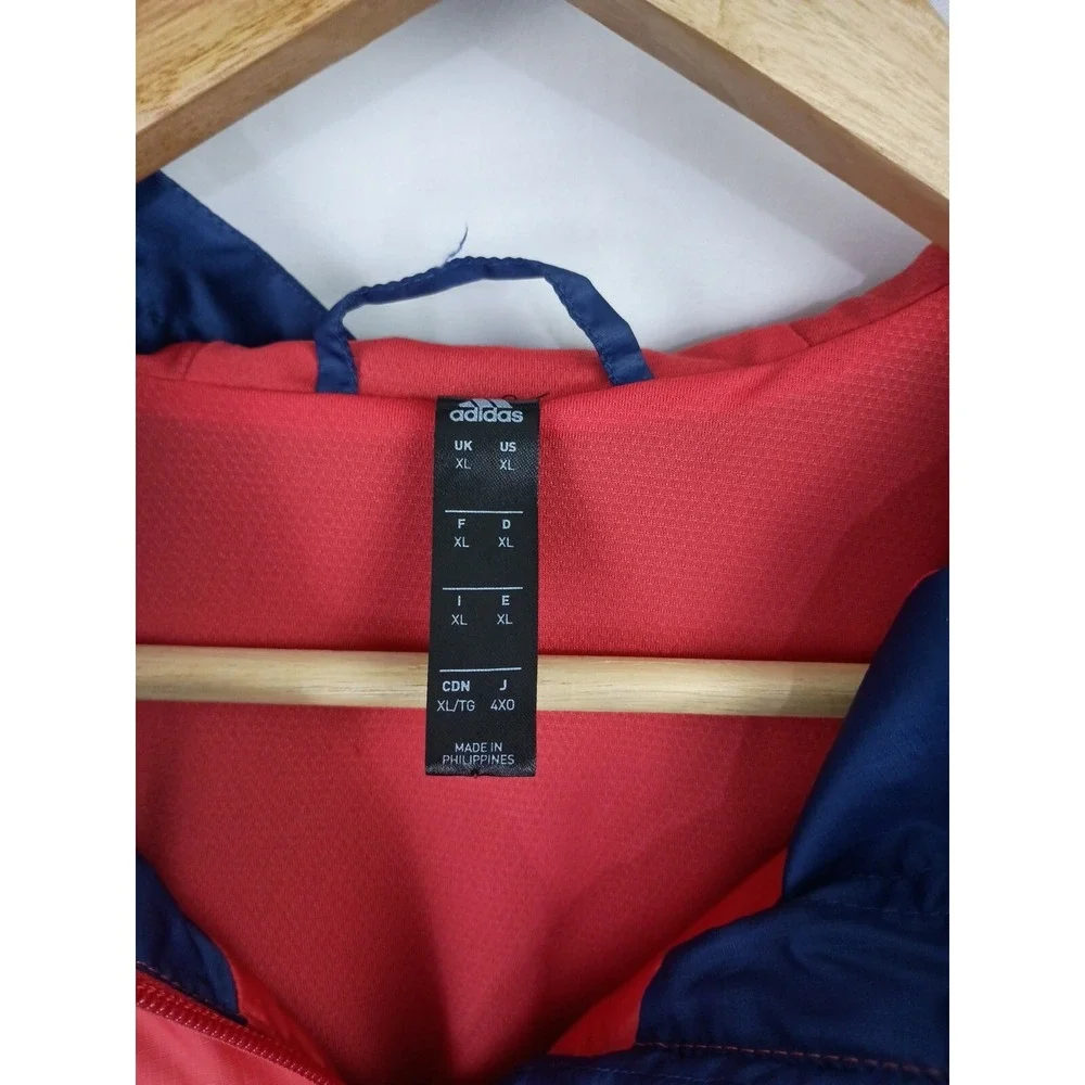 Adidas Size XL Full Zip Red And Blue Track Jacket Nylon